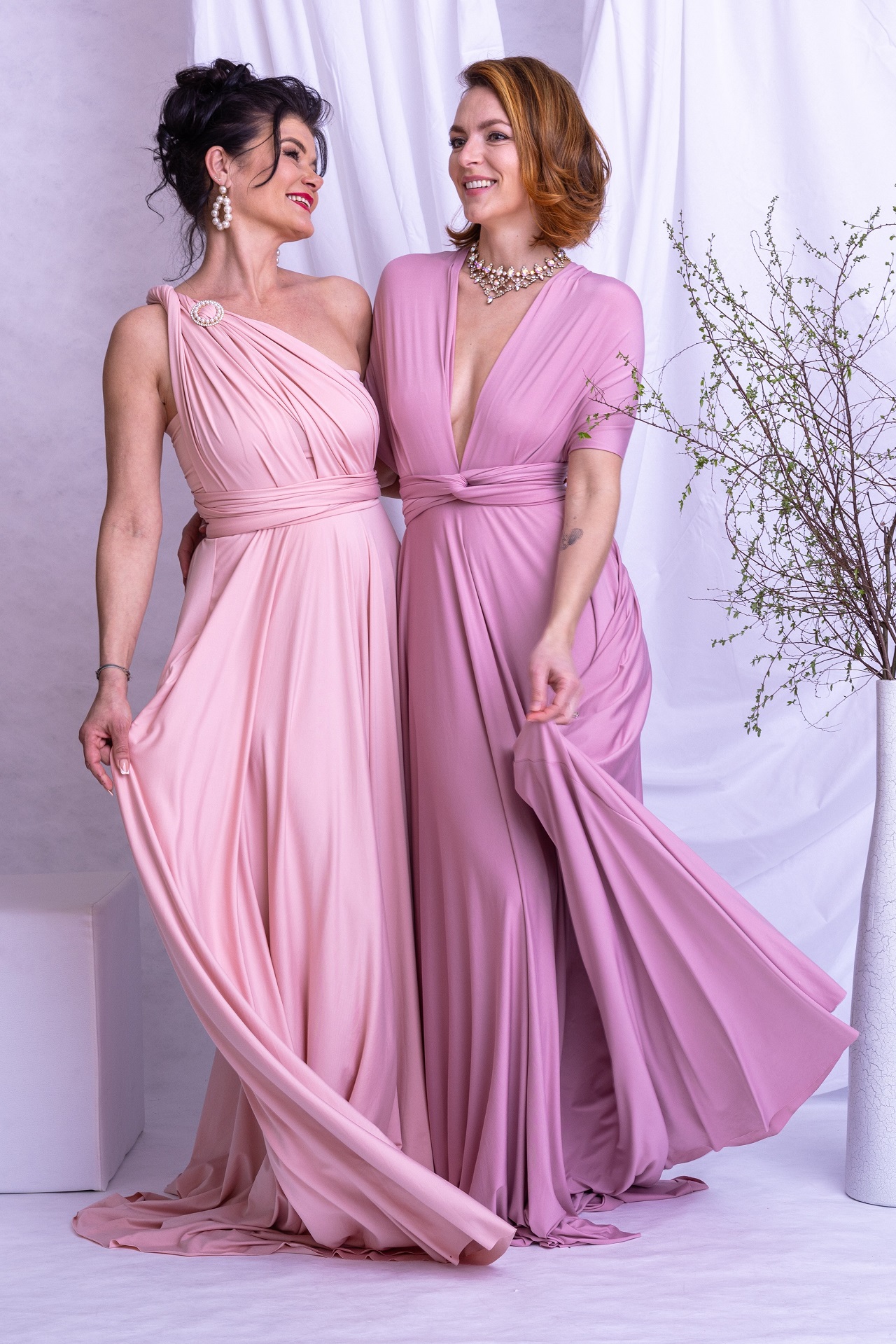 Wickelkleid Rosa, Brautjungfernkleid, Brautschwestern